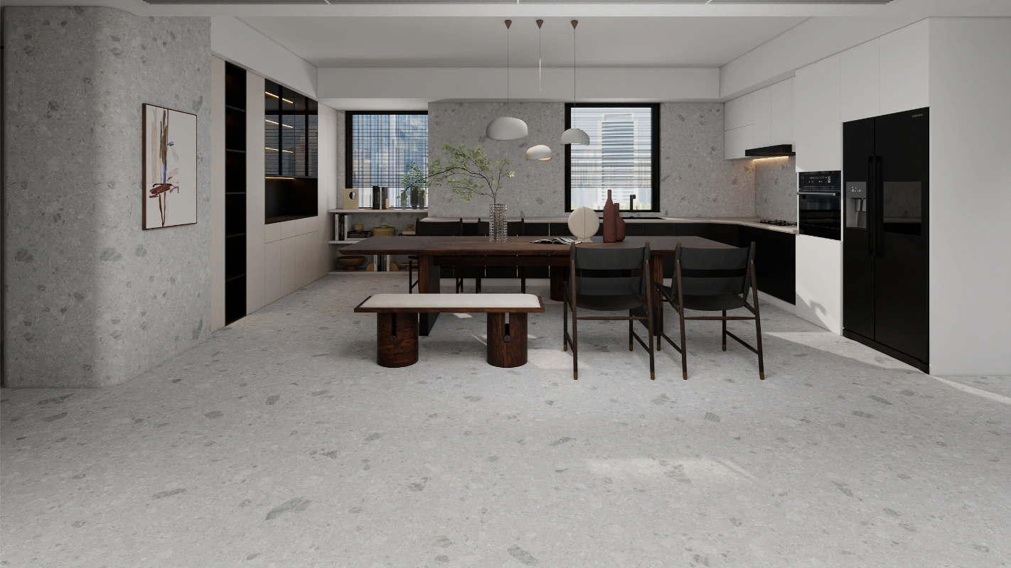 9189666YJ Cairns, terrazo gris claro