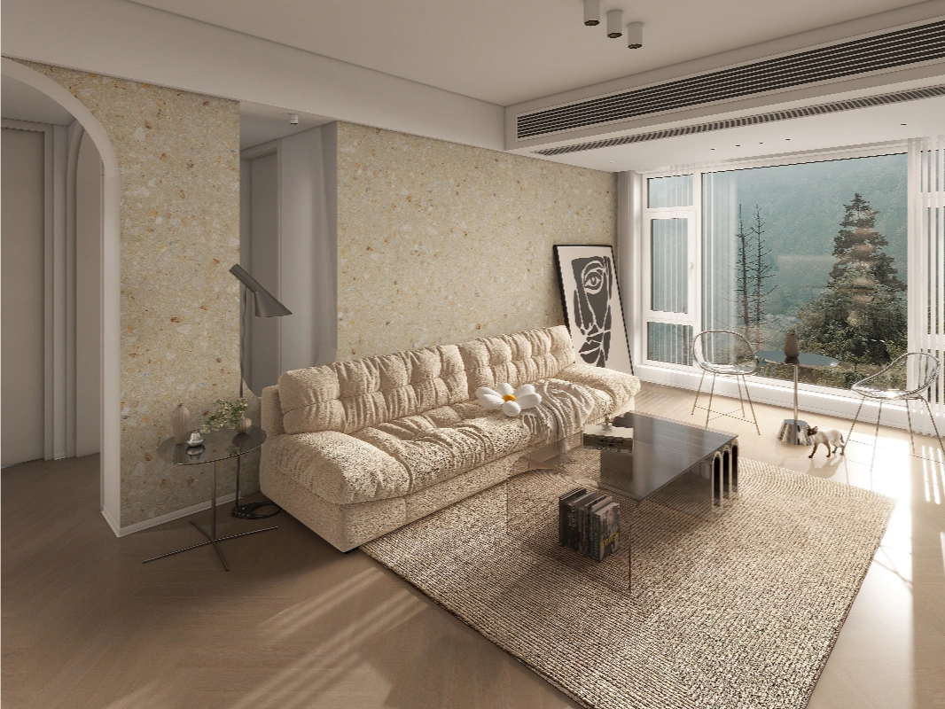 9189670YJ华达浅黄水磨石